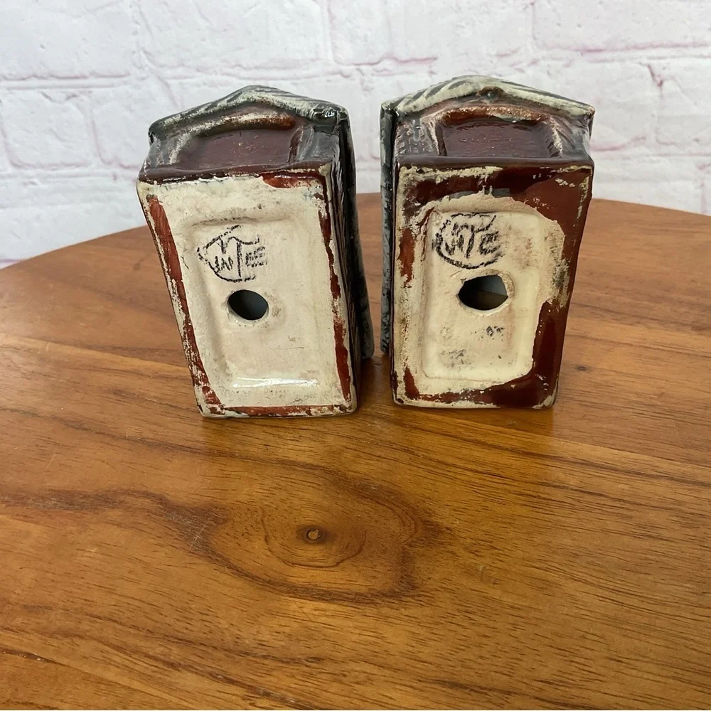 Vintage Ceramic Covered Bridge Salt and Pepper Shakers